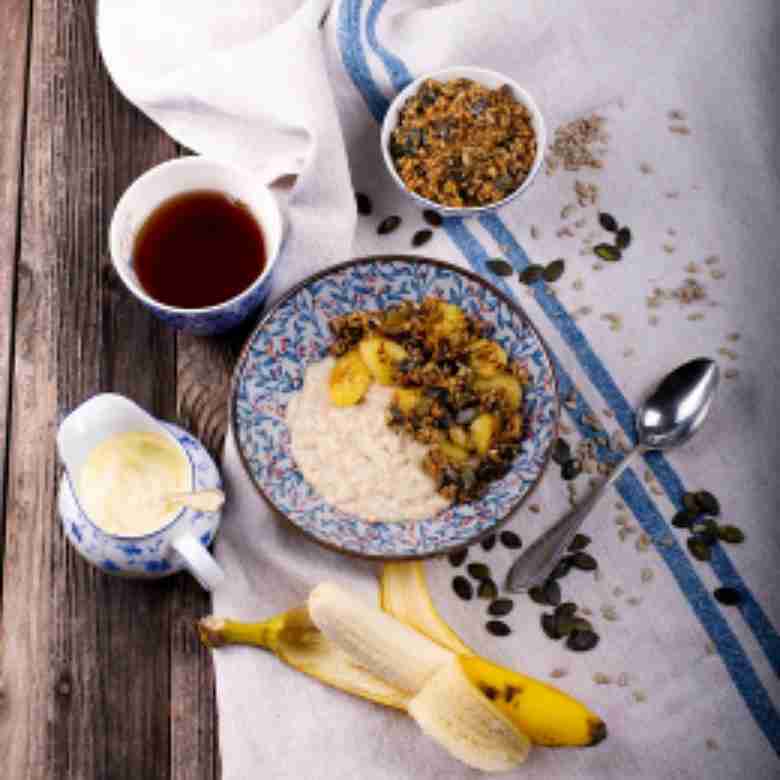 Porridge mit gebratener Banane