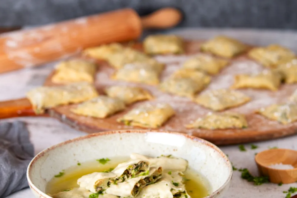 Maultaschen in klarer Br&uuml;he